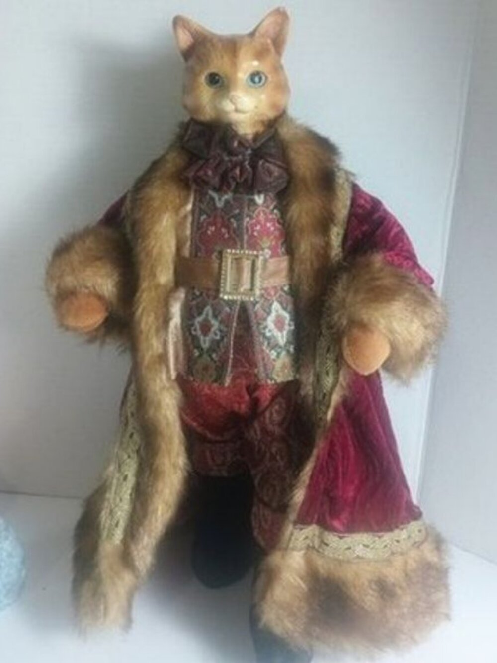 Vtg Anthropomorphic Puss In Boots Cat Art Doll Figure By Wayne Kleski Regal 17"